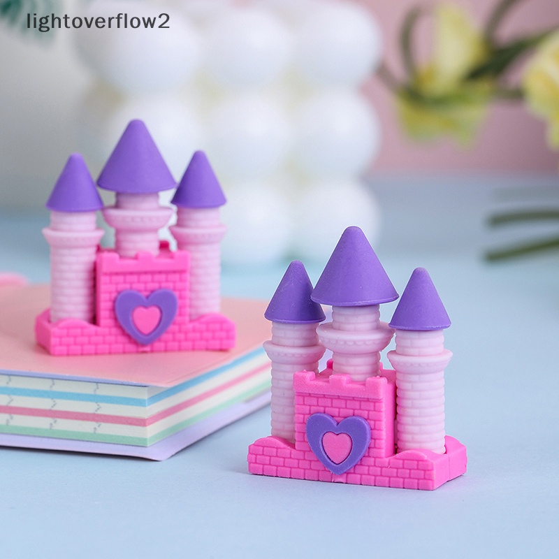 [lightoverflow2] 1pcs Creative Dream Castle Eraser Creative Student Wrig Drawing Rubber Pencil Eraser Lucu Perlengkapan Sekolah Alat Tulis Hadiah Anak [ID]