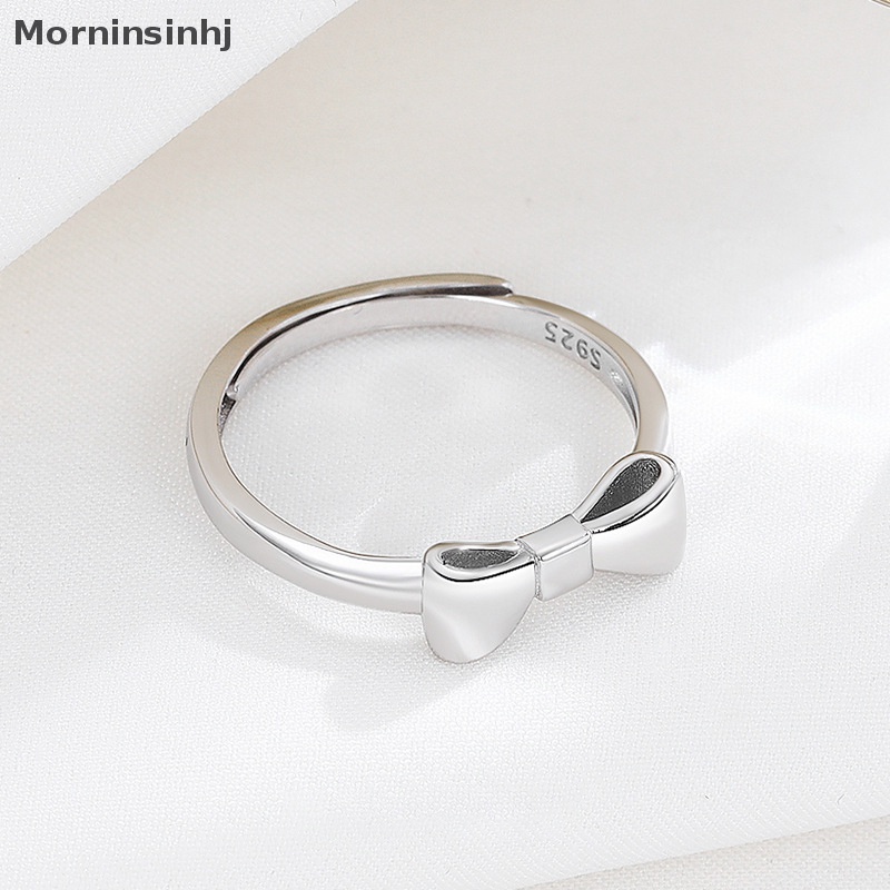 Mornin Cincin Pola Busur Sederhana Perak Cincin Halus Kepribadian Fashion Retro Cincin Wanita Perhiasan Ringan High-end Cincin Yang Dapat Disesuaikan id