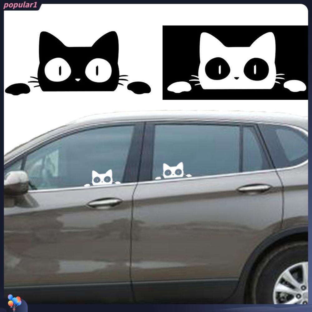 Populer Stiker Mobil 14CM * 6.2CM Styling Mobil Lucu Kejutan Kucing Mengintip