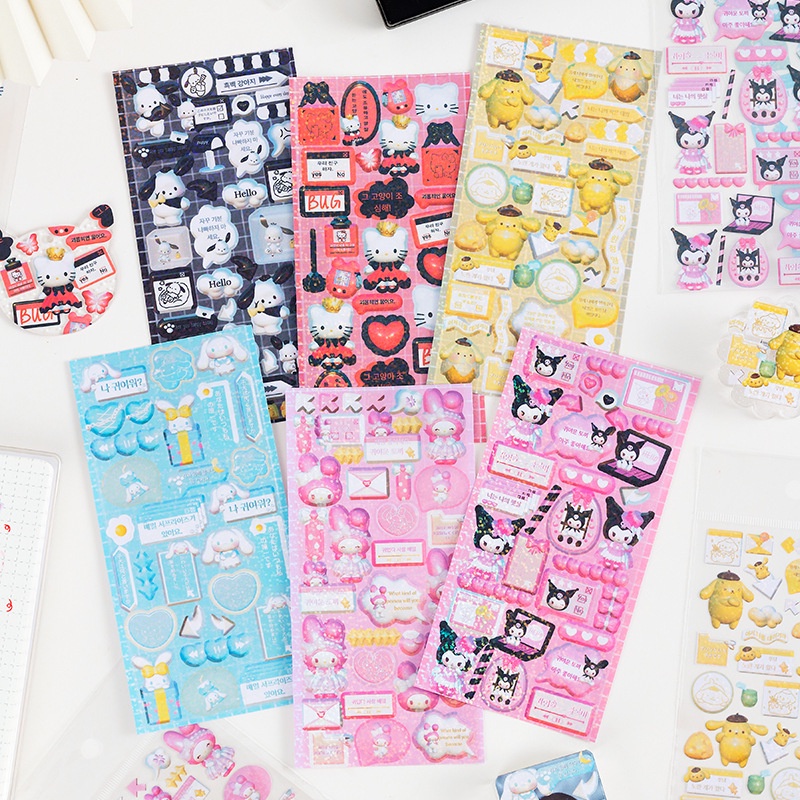 TERBARU STIKER SANRIO GLOSSY BLINK2 STICKER CINNAMOROLL KUROMI MELODY