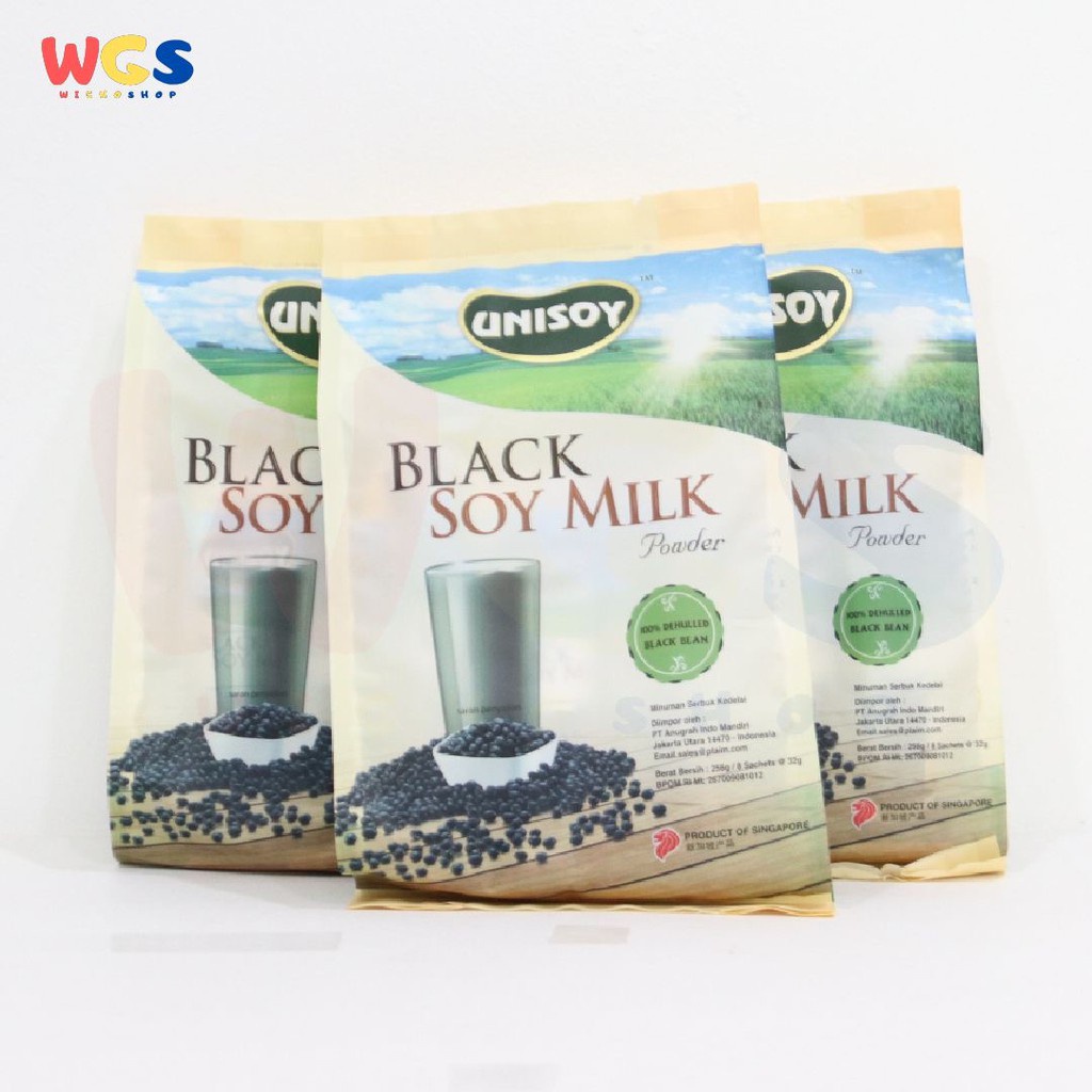 Unisoy Nutritious Black Soy Milk Powder 256 gr - Susu Bubuk Kacang Soya Hitam