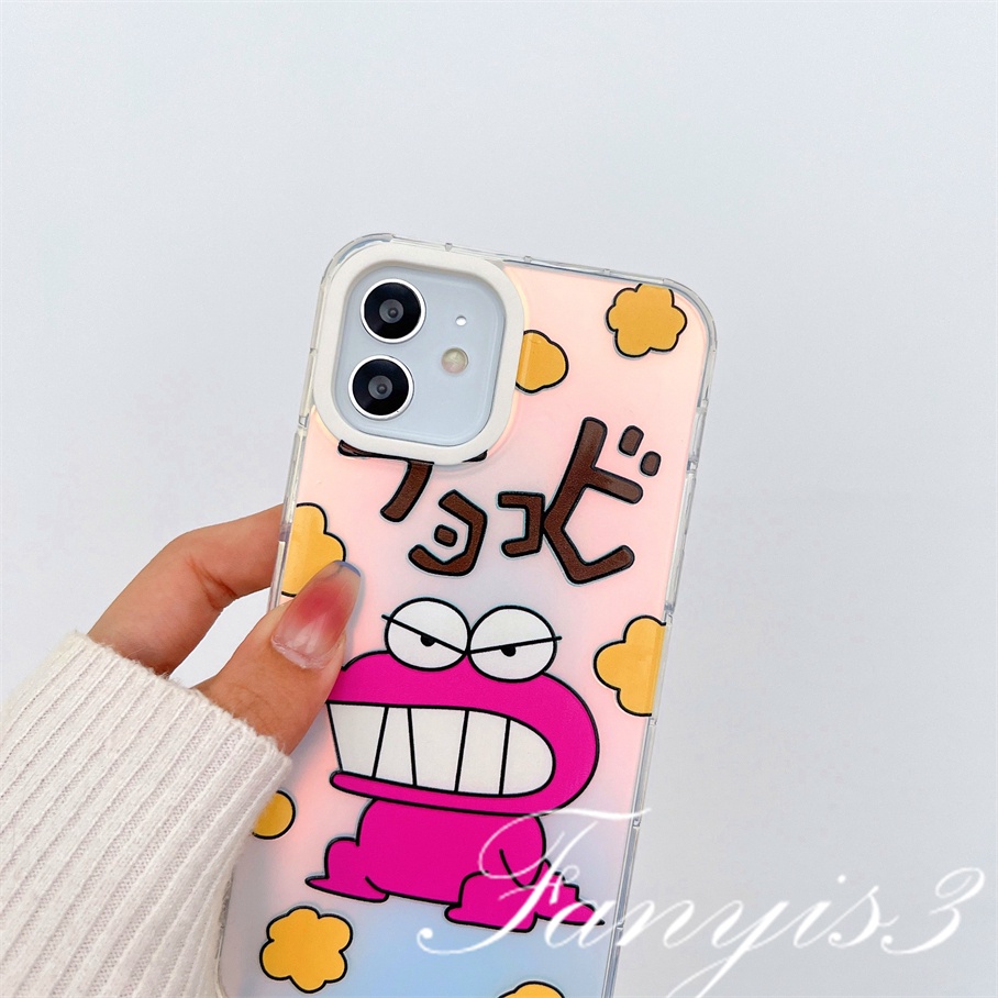 Compatible For IPhone 14 13 12 11 Pro Max X XR Xs Max 8 7 Plus SE 2020 Kompatibel Untuk Angry Crocodile IMD Laser Gradient Phone Case TPU Lembut Shockproof Cover Pelindung