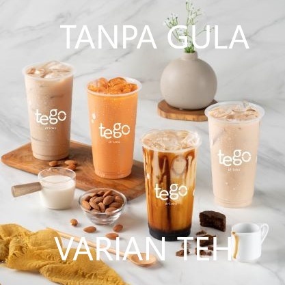 

TEGO Bubuk Minuman TEH Kekinian TANPA GULA Rasa Super kuat Strong FLV