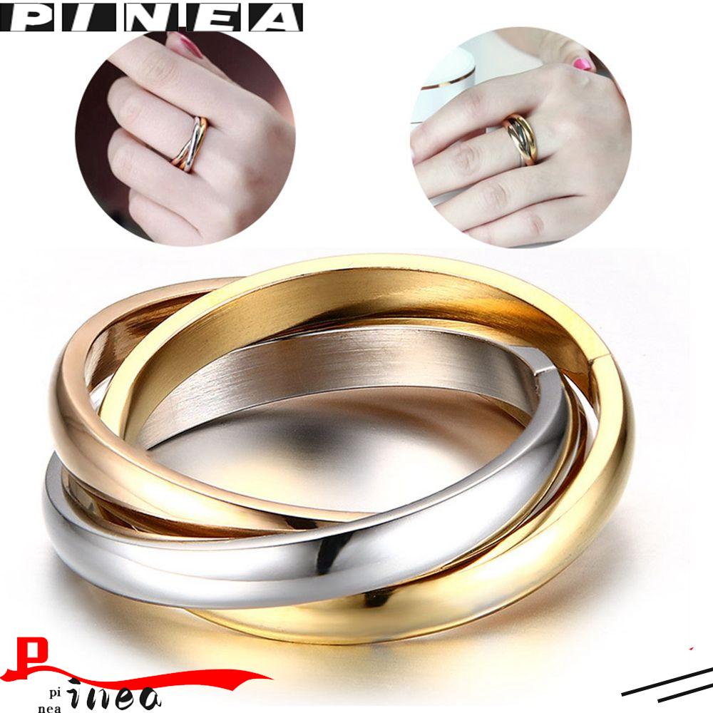 Nanas 2pcs Set Cincin Fashion Wanita Pertunangan Klasik Concatenate