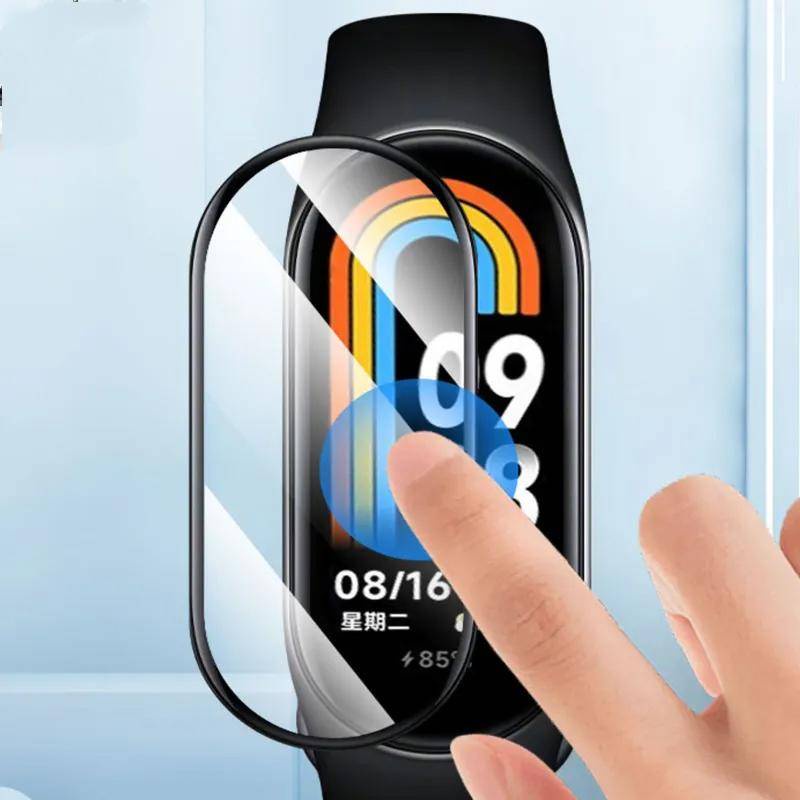 3d Anti blue light Pelindung Layar Untuk Xiaomi Smart Band8 SmartWatch Soft HD Full Nano-coated Lembut Tempered Glass Mi Band8 film Accessorie