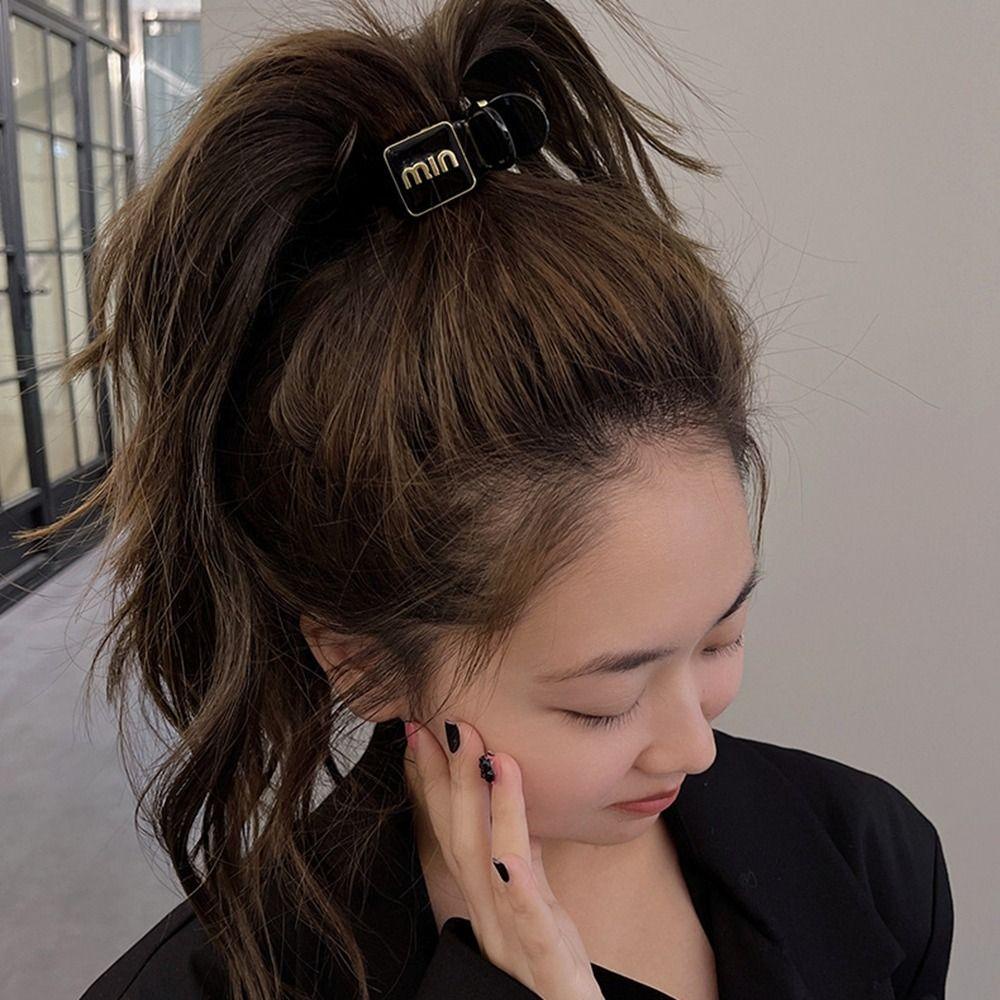 Agustinina Jepit Rambut Kreatif Huruf Manis Bentuk Geometris Grab Clip Untuk Hiasan Kepala Wanita