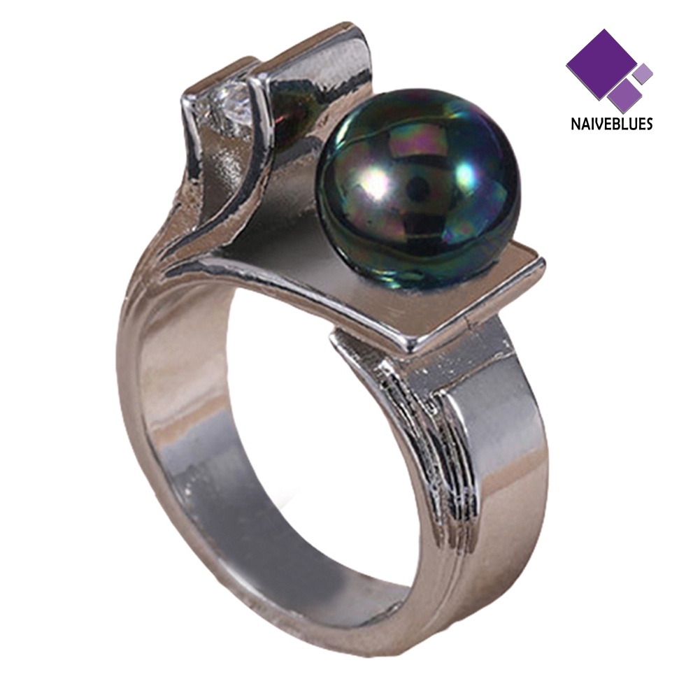 &lt; Naiveblues &gt; Fashion Wanita Mutiara Imitasi Geometris Jari Cincin Pernikahan Pertunangan Hadiah
