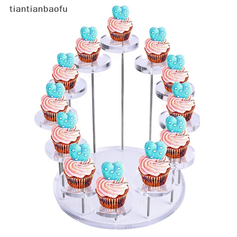 [tiantianbaofu] Cupcake Stand Akrilik Display Stand Untuk Perhiasan Kue Dessert Rak Pesta Dekorasi Butik