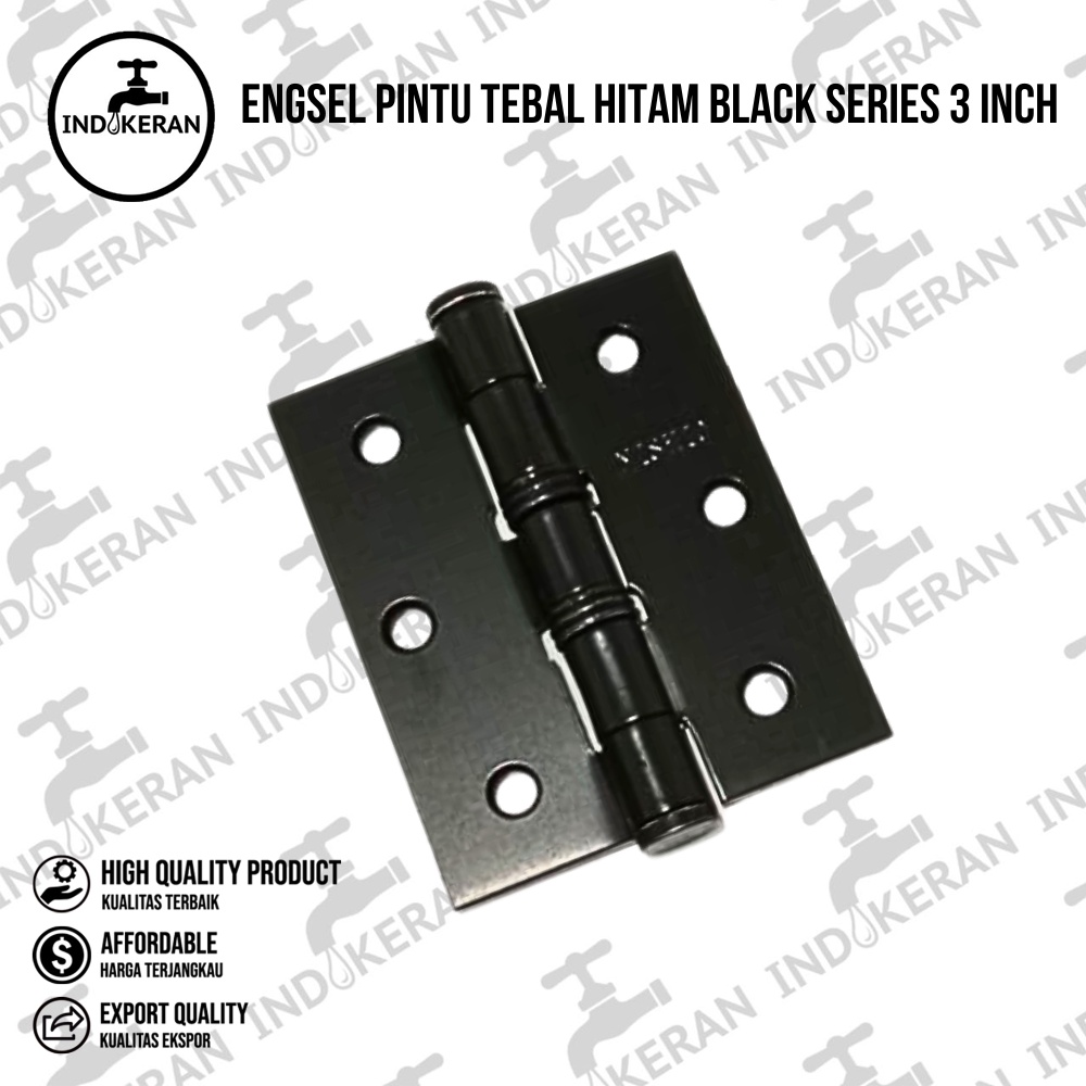 INDOKERAN - Engsel Pintu Tebal Hitam Black Series 3 Inch