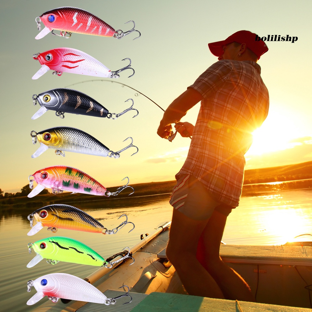 Bo-5cm/3.6g Ikan Kecil Lure 3D Simulasi Fisheye Treble Hook Menggoda Culter Alburnus Bass Lure Memancing Luar Ruangan