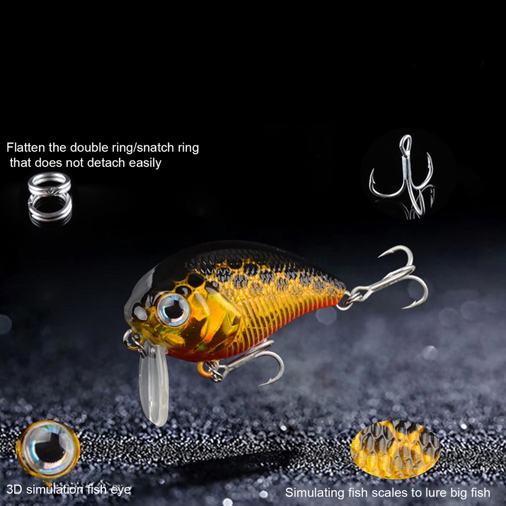 Bo-4.4cm/6g Umpan Bionic Tajam Kait Simulasi Realistis Reflektif Angling Plastik Penggemuk Kecil Mengambang Batu Umpan Memancing Luar Ruangan