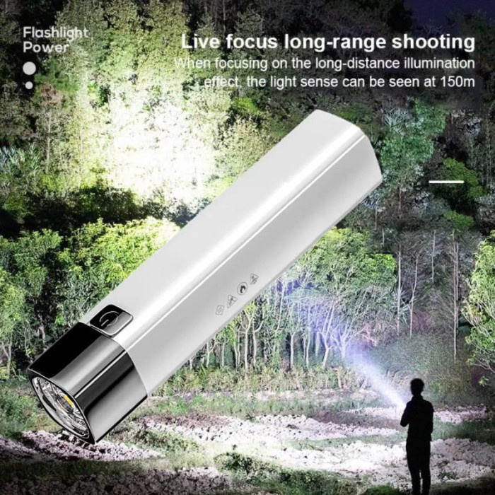 SENTER LED MULTIFUNGSI POWERBANK + SIDE LIGHT / SENTER CAS USB - 108B