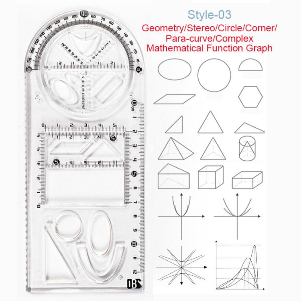 TOP Penggaris Multi-Fungsi Rotary Geometris Menggambar Siswa Alat Tulis Kreatif Penguasa Fungsi Matematika