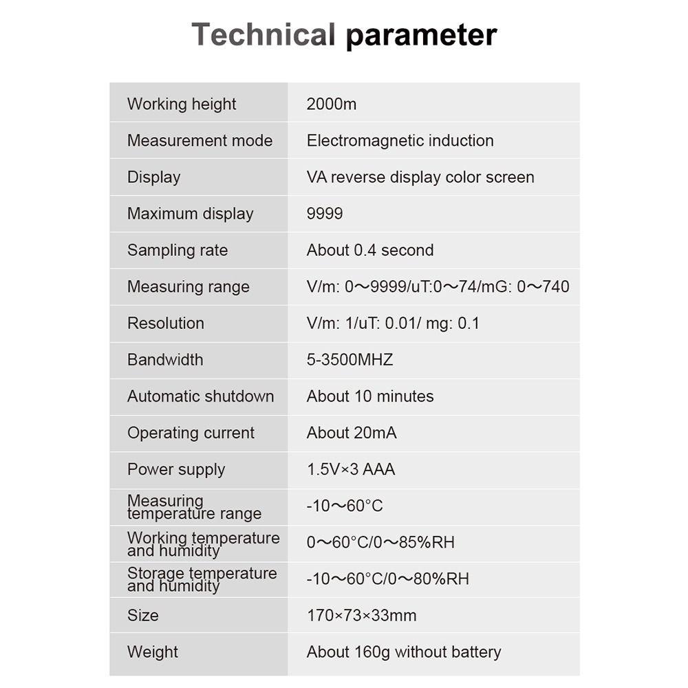 TOP Electromagnetic Radiation Tester Portable Counter Emisi Dosimeter Profesional EMF Meter