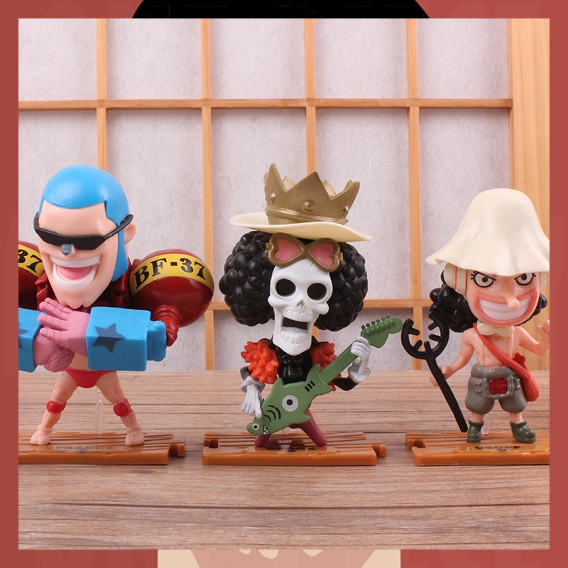 10pcs/set Anime One Piece Action Figure Luffy Zoro Nami Robin Sanji Franky Chopper Boneka Mainan Model PVC Untuk Anak