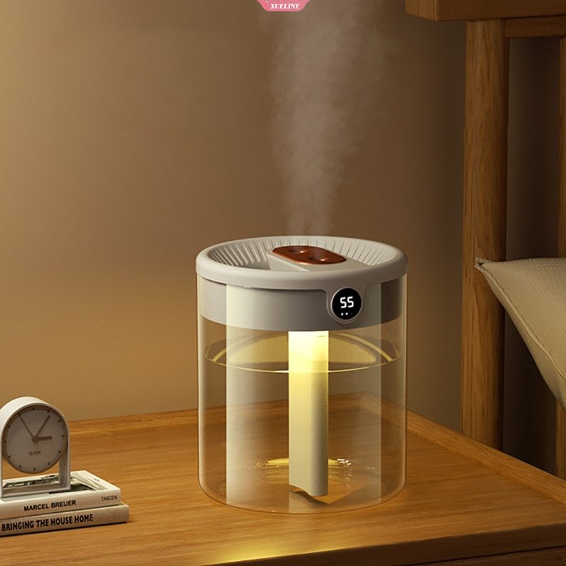 2l Humidifier Udara Nozzle Ganda Dengan Tampilan Kelembaban LCD Kapasitas Besar Aroma Diffuser Minyak Esensial Untuk Rumah, Kamar Tidur [ZXL]