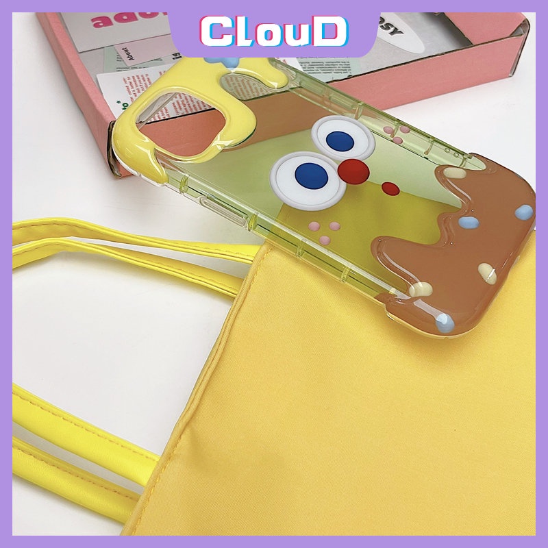 IPHONE Case Bening Ekspresi Lucu Kartun Lucu Kompatibel Untuk Iphone11 14 12 13 Pro Max 7Plus 8Plus XR X XS Max7 8 Plus SE 2020 INS Korea 3D Es Krim Silikon Lembut Pasangan Penutup Belakang