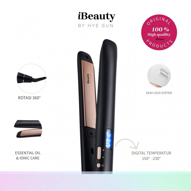 iBeauty Smoothing Hair Straightener 230 - Catokan Pelurus Rambut Ionic Ceramic Plate &amp; Infused Oil