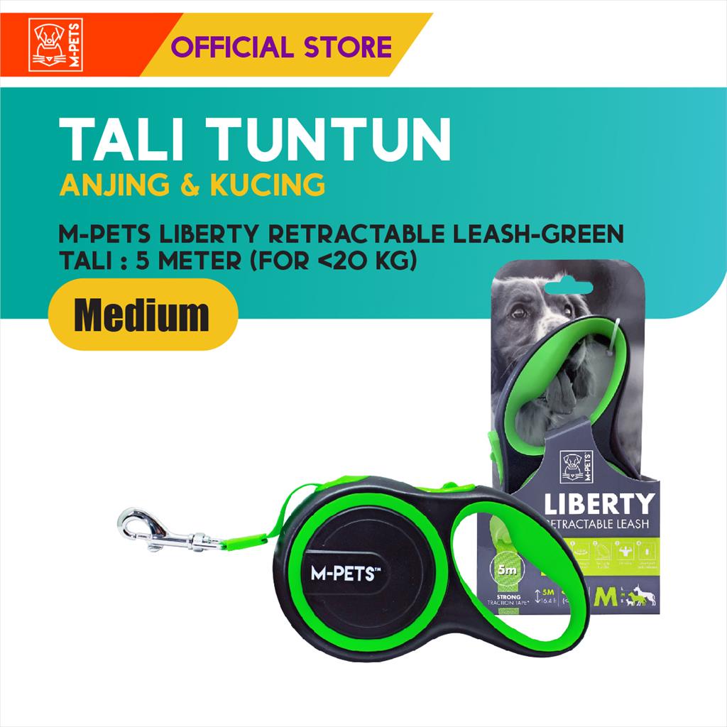 M-Pets Liberty Dog Retractable Leash M / Tali Tuntun Anjing Kucing