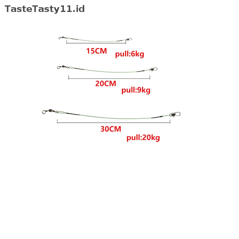 Tastetasty 10pcs/lot Kawat er Dengan Tali Pancing anti Gigit Putar15.20// 30cm.