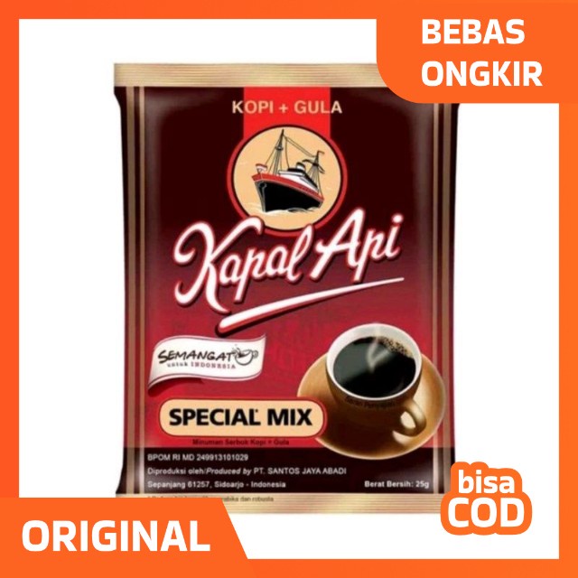 kapal Api Spesial mix 1 saset (kopi plus gula)