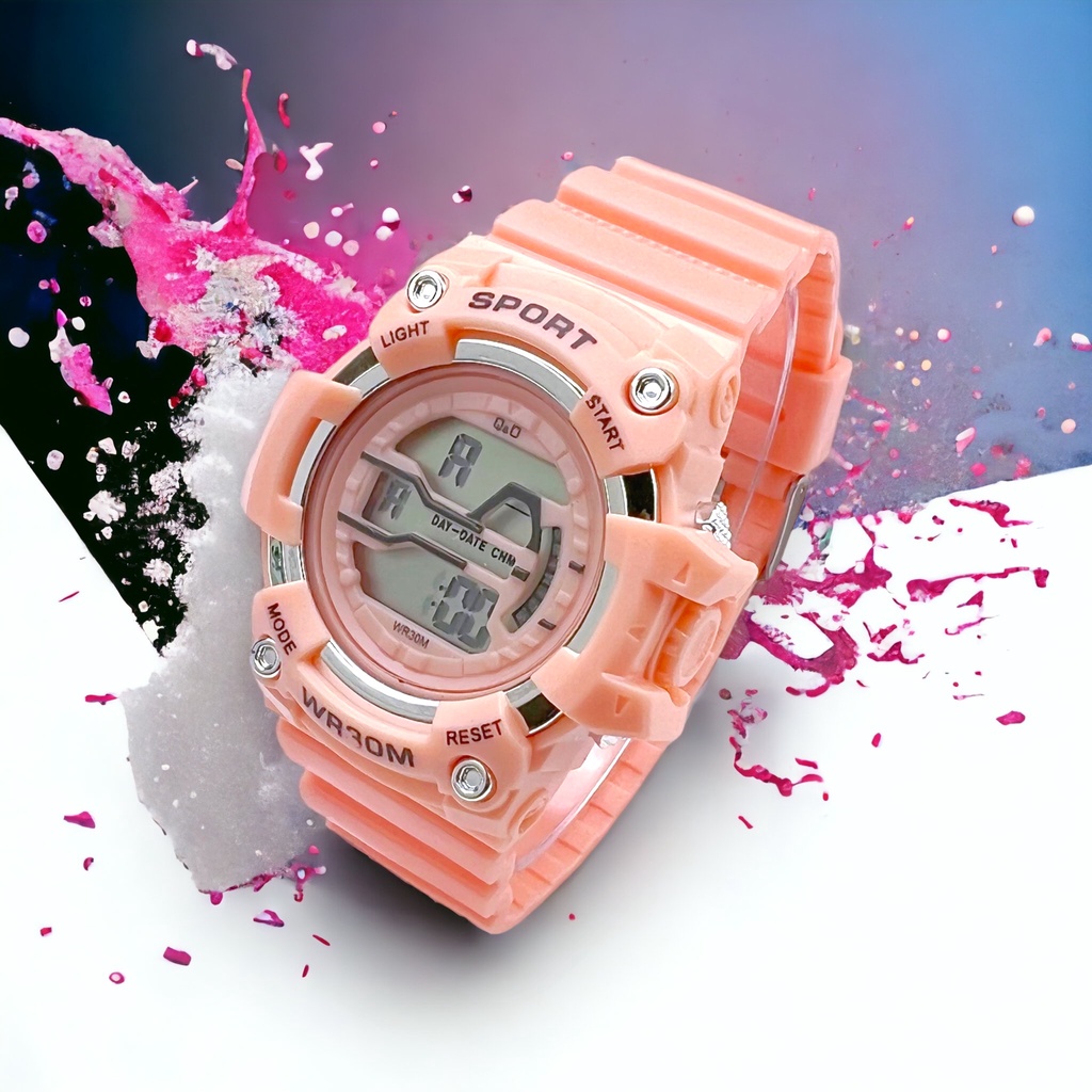 COD✅ Jam Tangan Wanita Pria Digital Sport Rubber Bulat Fashion Watch LED Gaya Korea Import Murah   S1288