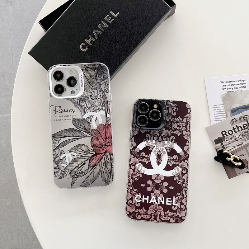 Fashion Brand Vintage Flower Soft Case HP iP iPhone 14 13 12 Pro Max 11 Matte Silver FTD Casing Apple