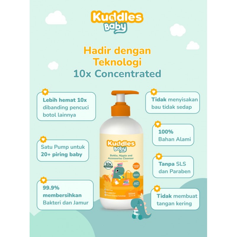 Kuddles Baby Concentrated Bottle &amp; Accessories Cleanser - 500 ml