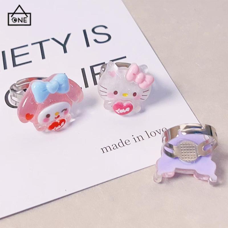 COD❤️Cincin Couple Plastik Bahan Warna Lucu korea Fashion Sederhana Gaya Untuk Pria Dan Wanita-A.one