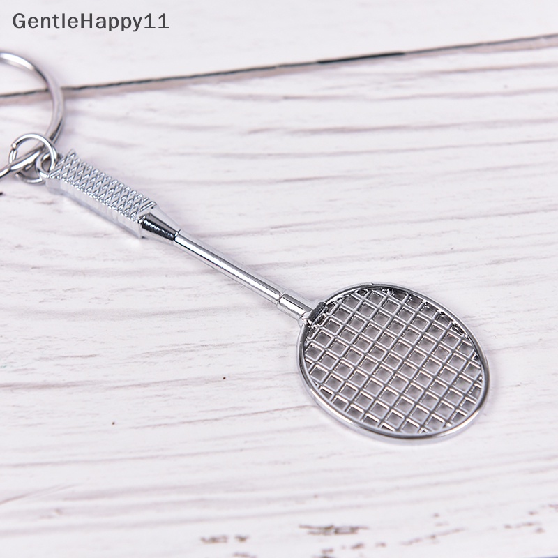 Gentlehappy Raket Badminton mini Bola Olahraga keyring Gantungan Kunci holder Tas Liontin charm id