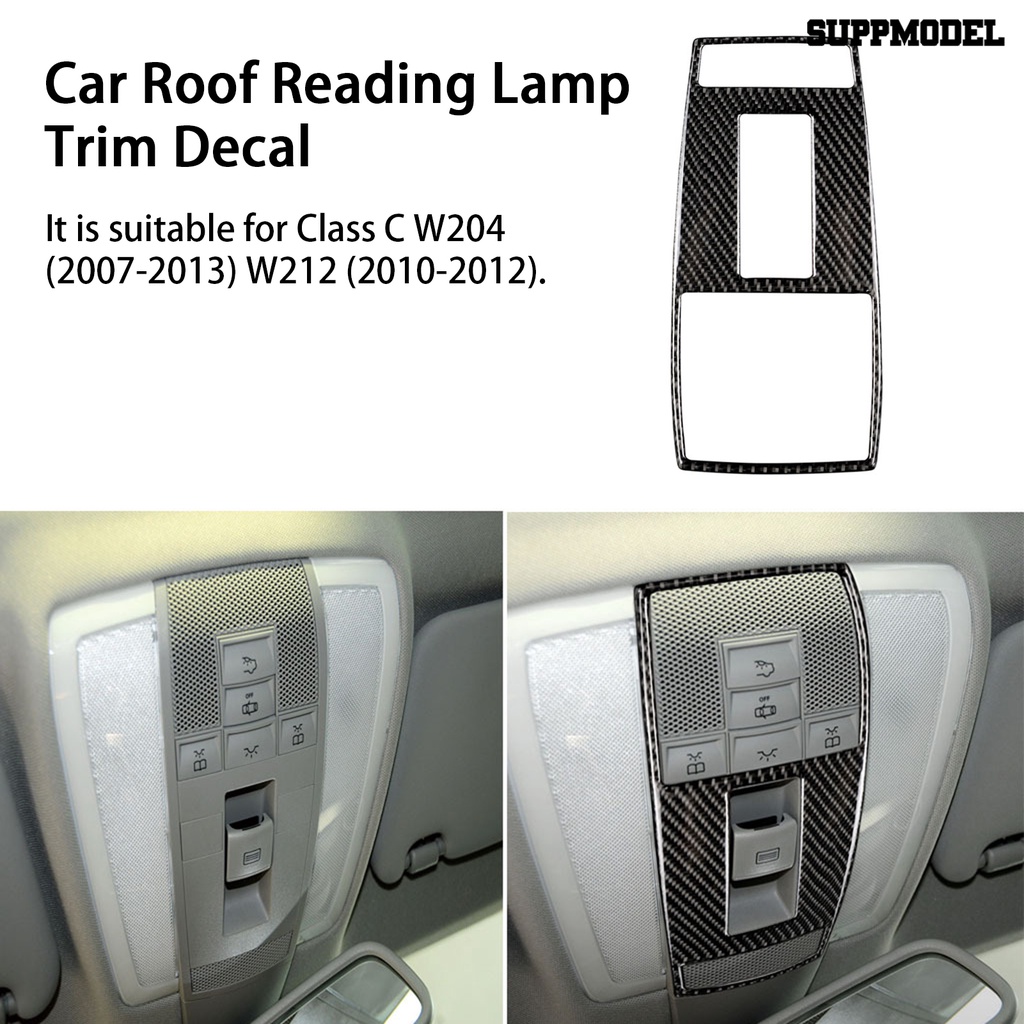 [SM Auto] Lampu Baca Atap Mobil Panel Glossy Carbon Fiber Car Reading Light Lamp Panel Stiker Cover Trim Untuk Kelas C W204 (2007-2013) W212 (2010-2012)