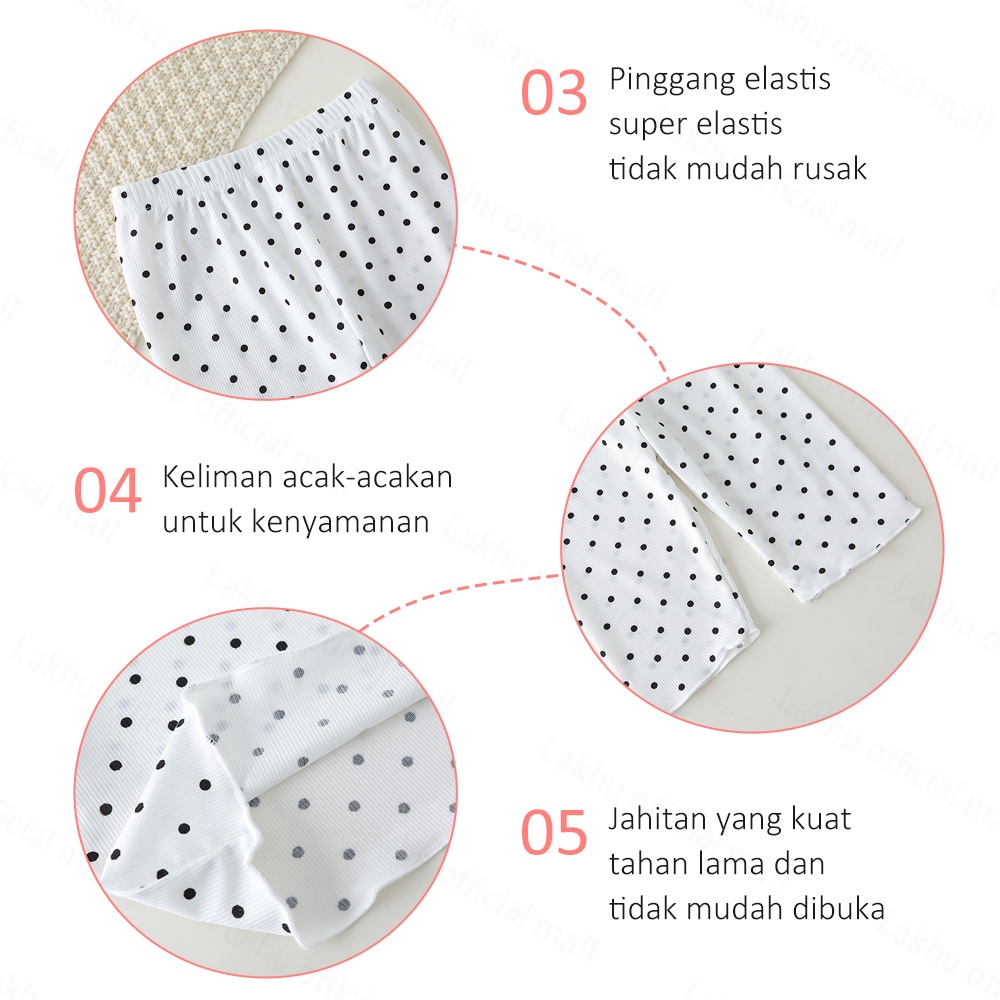 Lakhu Piyama Anak Perempuan Motif Polkadot Bayi Perempuan Baju Tidur Lucu Import