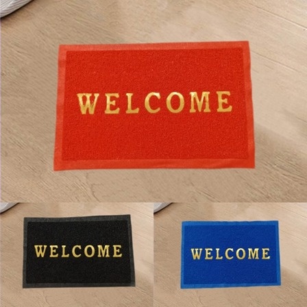 Welcome Mat Keset Alas Kaki Pintu Teras Kamar Mandi Karet Kesed Welcome Mie Bihun PVC Anti Licin Slip Hitam Merah Biru 30x45 Cm