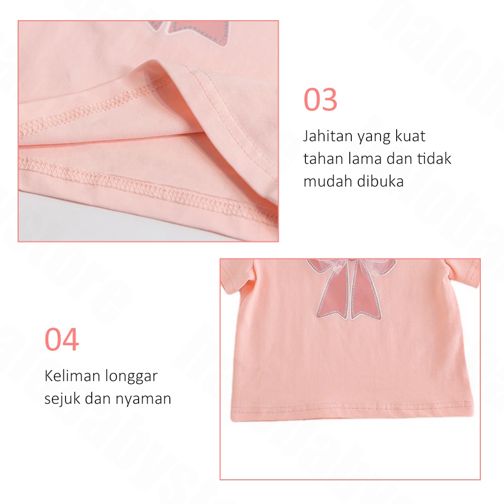 Halobaby Kaos anak perempuan lengan pendek/girl t-shirt pesta anak cewe/Baju anak