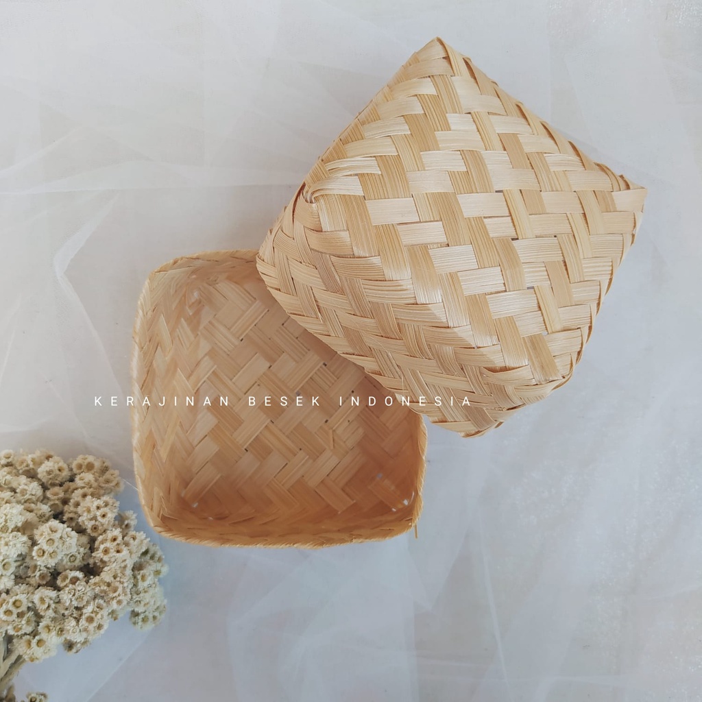 Bambu Bambu SEPASANG BESEK BAMBU NATURAL ukuran 15cm// Kerajinan bambu// Besek bambu murah// Besek m