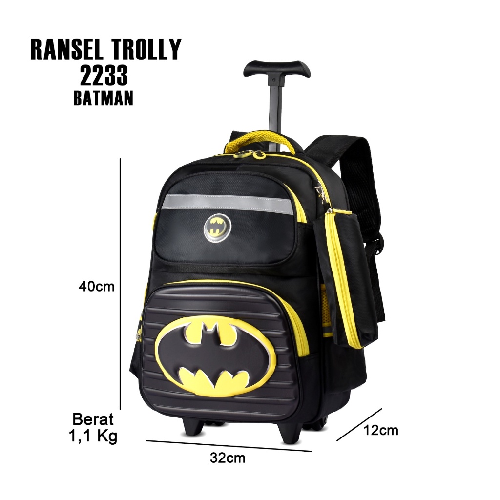 (RF) Tas Lampu Trolly 2233 Tas Sekolah Anak Cowok Sekolah Motif Batman,Captain America,Iron Man,Spiderman