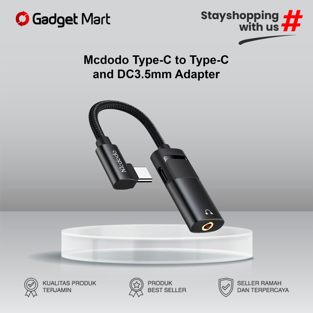 Mcdodo CA-1880 60W PD USB Type C to USB Type C & AUX Port Cable