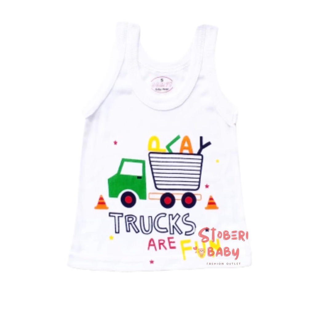 PUNCAK 3.3 stoberi baby - KAOS SINGLET MOTIF ANAK kaos dalam oblong anak laki2 dan perempuan newborn-3thn PART3