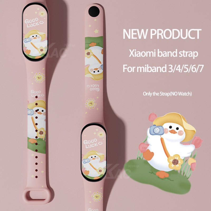 Watchband For Mi Band 7 6 5 4 3 Bracelet Xiaomi Mi Band 5 4 Strap Silicone cartoon Replacement Wristband Smartwatch Accessories