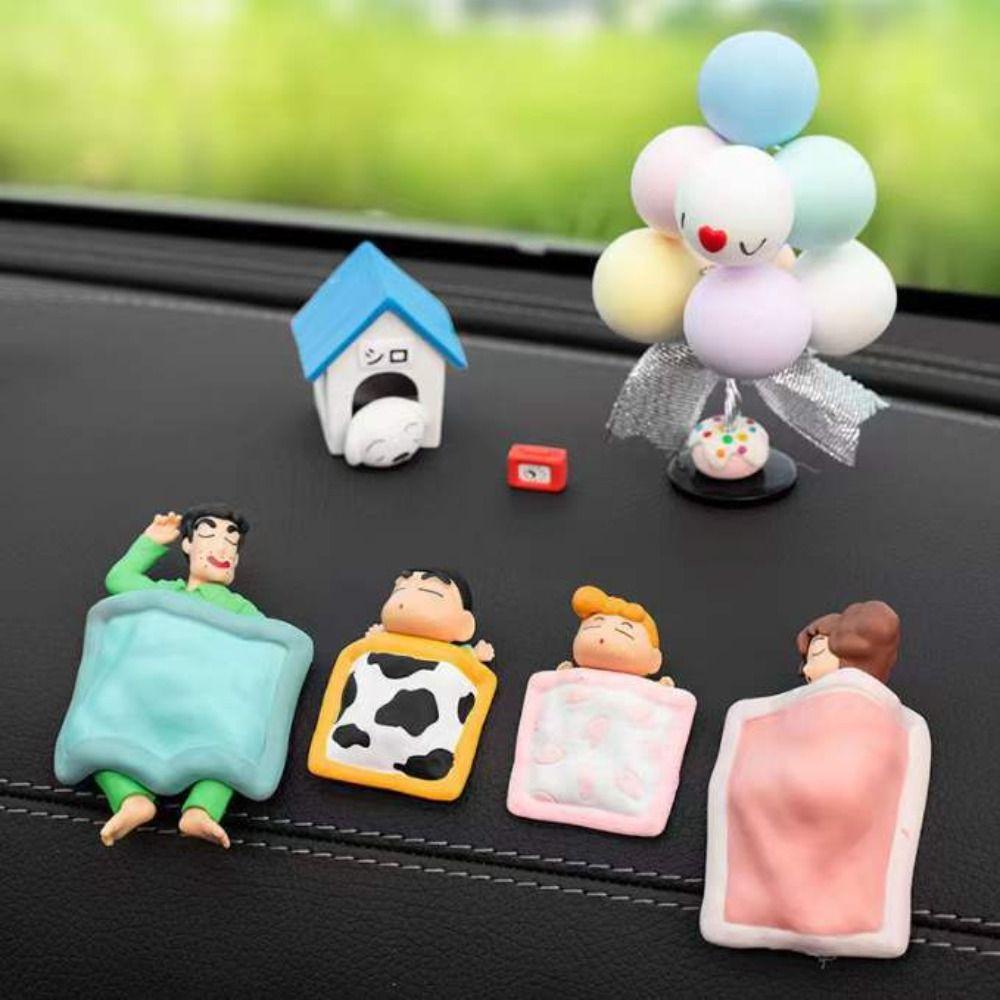 Lanfy Crayon Shin-Chan Angka Mini Lucu Crayon Shinchan Hiasan Mobil Tokoh Anime Dekorasi Kue Crayon Model Mainan