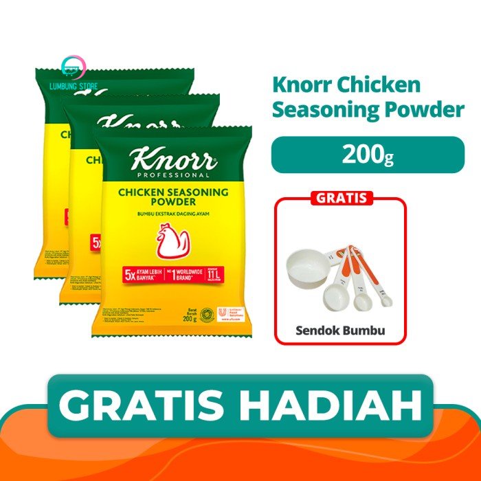 

Knorr Chicken Seasoning Powder 200G (X3) Free Sendok Bumbu