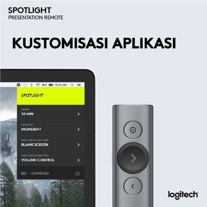 Presenter Logitech Spotlight Presentation Remote Slate