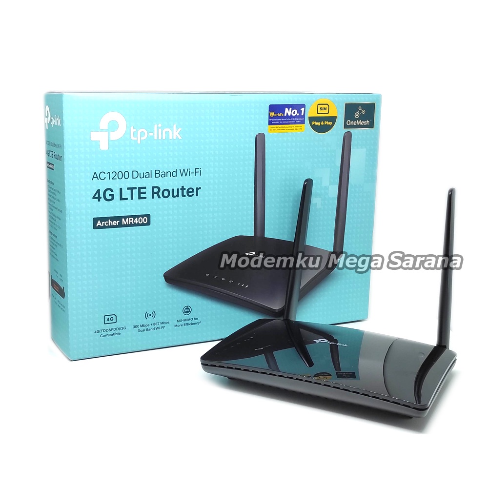 Paket Antena Yagi Extreme 3 + TP-Link Archer MR400 AC1200 4G LTE Modem Wifi Router Dual Band