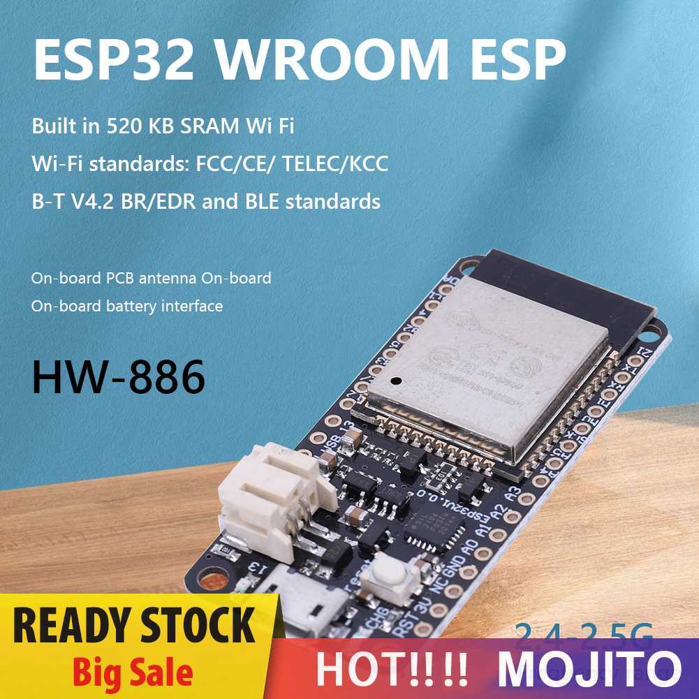 Esp32 WROOM ESP Flash 4MB Modul Pengembangan WiFi Kompatibel Bluetooth