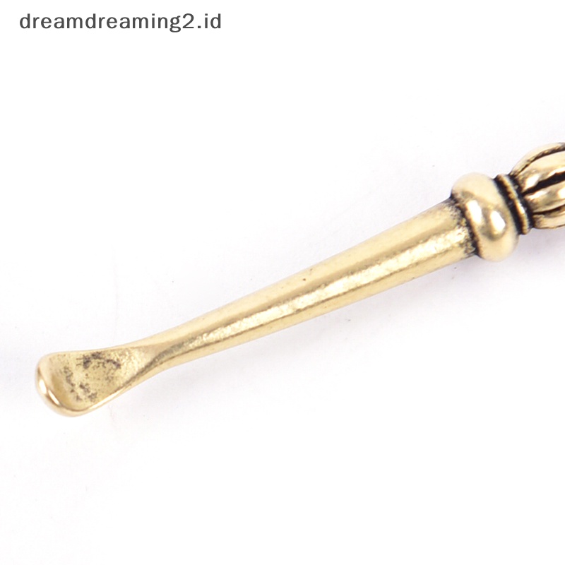 (drea) Pembersih Telinga Kuningan Wanita Telanjang Remover Earpick y Sendok Gantungan Kunci Vintage Brass //