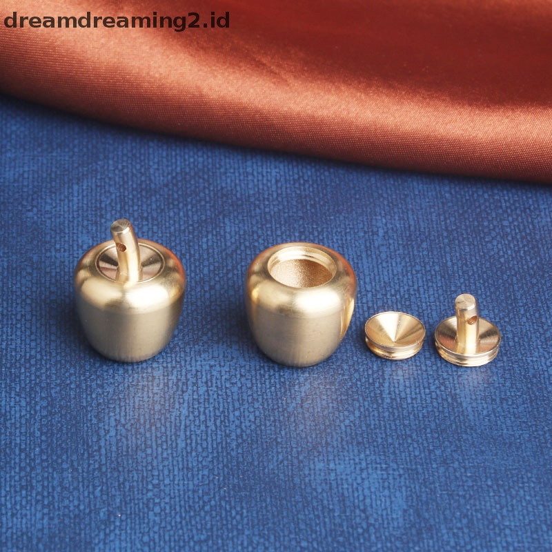 (drea) Liontin Kuningan Bentuk Apel Toples/Botol Bisa Dibuka Kalung/Gantungan Kunci //