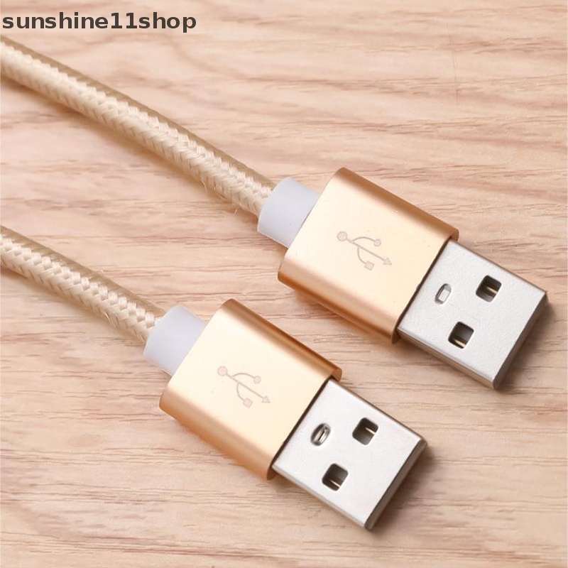 Sho Double USB to USB Extension male-to-male-to-duplicate Cable Hard Disk Kabel Data Untuk TV Box PC Radiator SSD Laptop Mobil Kabel USB N