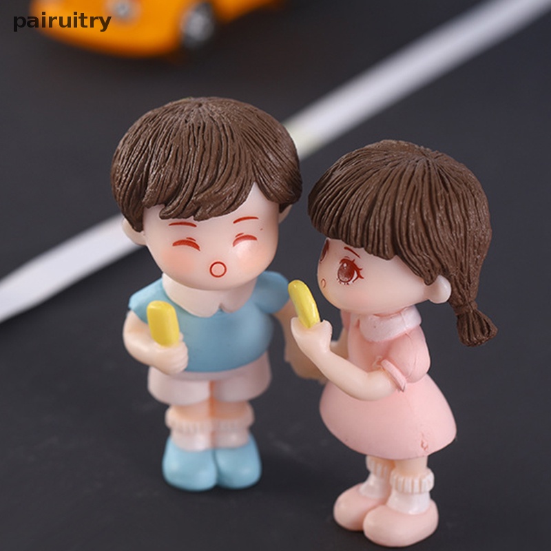 Prt 1pasang Pasangan Kreatif Manis Figure Gadis Cowok Pecinta Es Krim Pasangan Ornamen DIY Lucu Musim Panas Pasangan Hias Aksesoris PRT