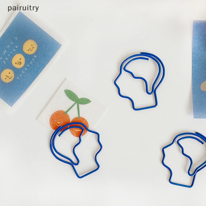 Prt 10PCS Cute Man Avatar Bookmark Kertas Klip Pasokan Kantor Sekolah Bahan Logam Escolar Papelaria Hadiah Alat Tulis PRT
