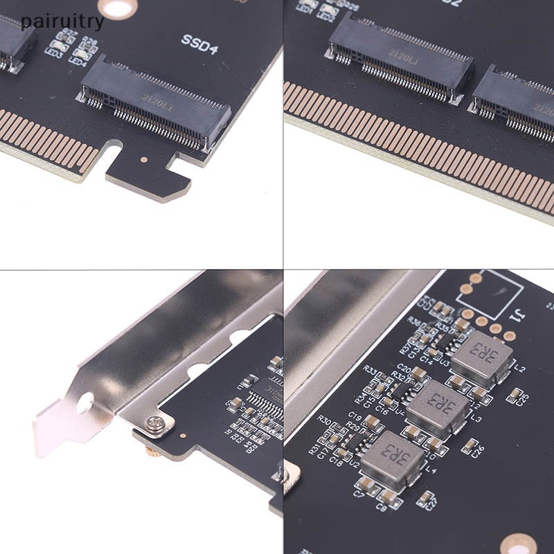 Prt 4port M.2 NVMe SSD to PCIE X16M Kunci Hardisk Converter Reader Kartu Ekspansi PRT